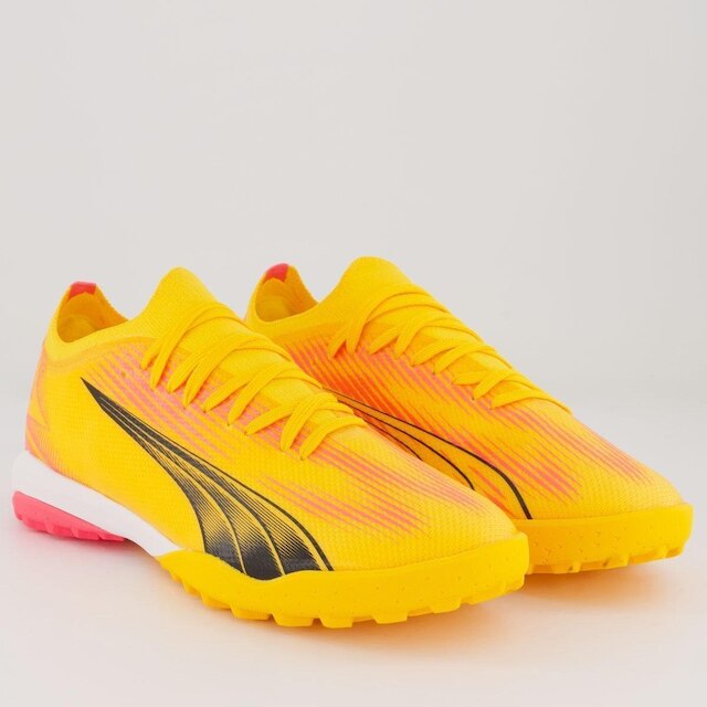 Chuteira Puma Ultra Match TT BDP Society Laranja Neon