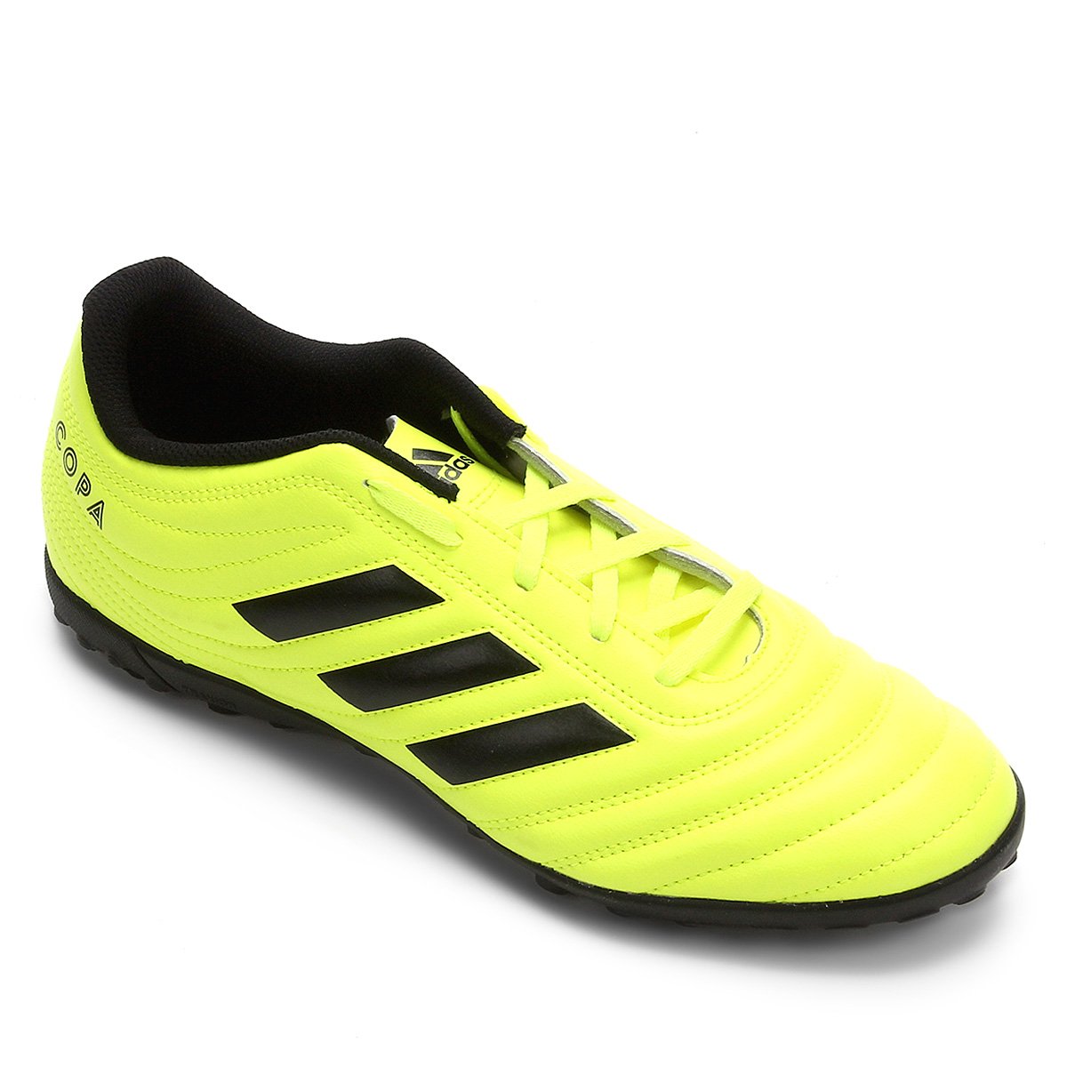 Chuteira Society Adidas Copa 19 TF Verde Limão+Preto Netshoes