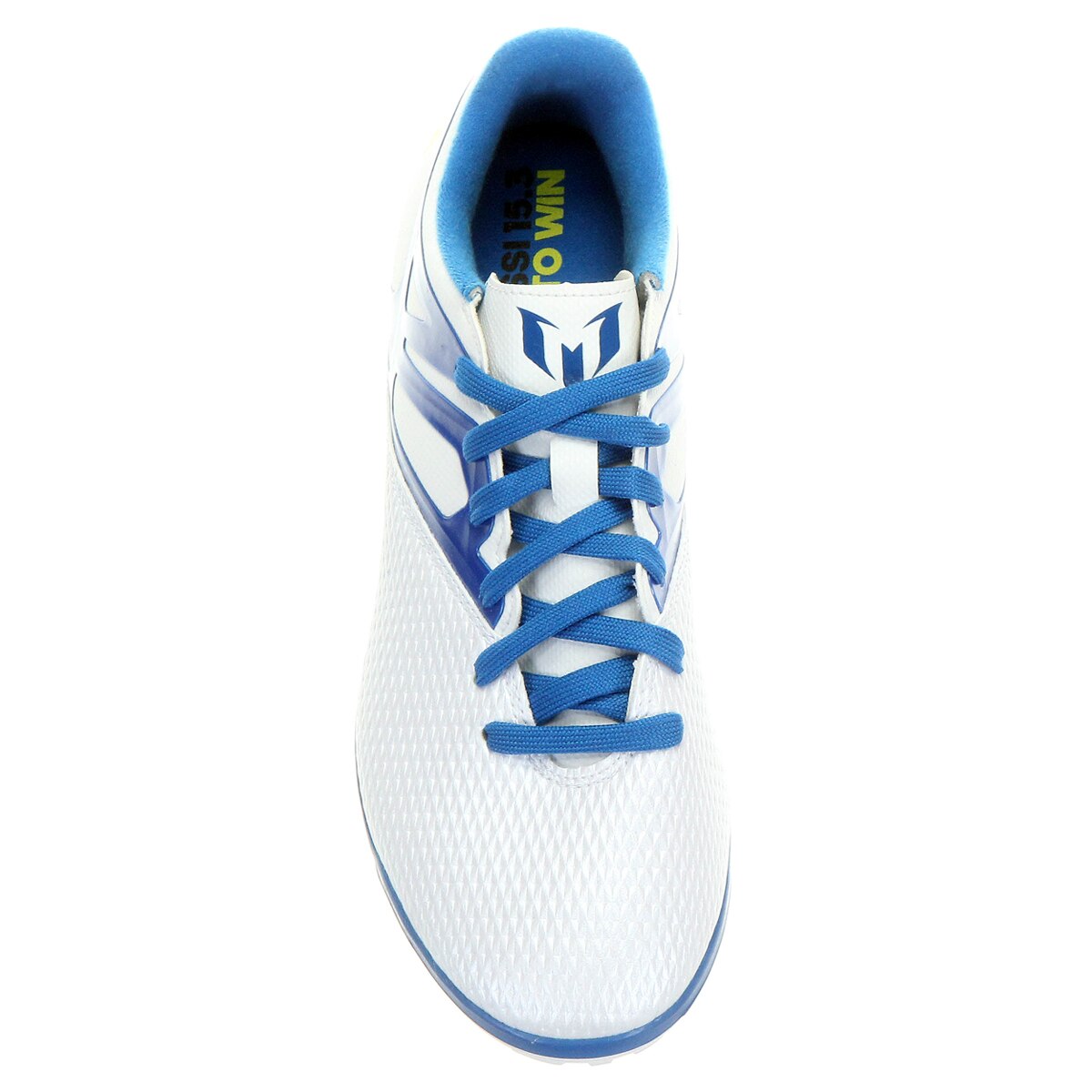 Chuteira Society Adidas Messi 15.3 TF Masculina - Branco+Azul Claro |  Netshoes