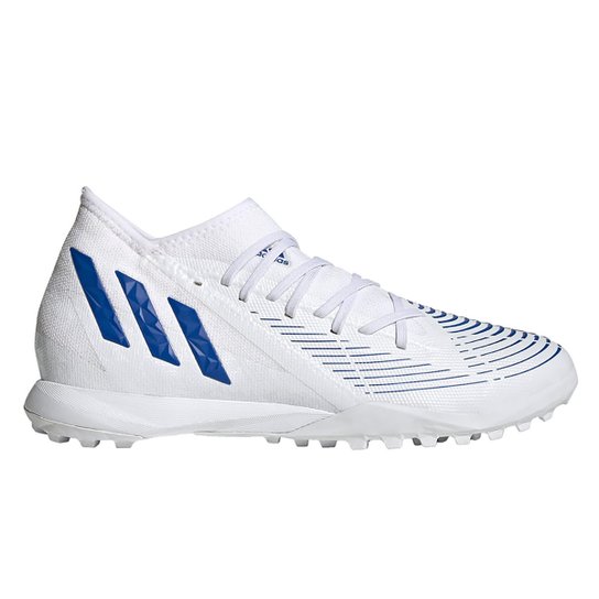 Chuteira Society Adidas Predator 22 Branco+Azul Netshoes