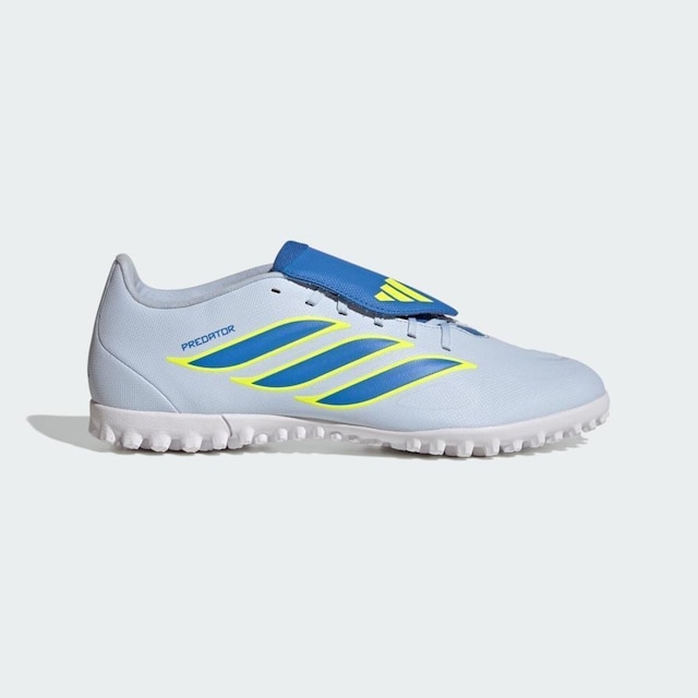 Chuteira Society Adidas Predator Club Com Língua Dobrável - Azul+amarelo