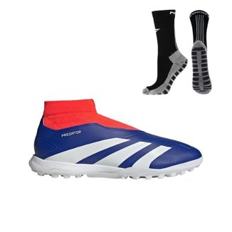Chuteira Society Adidas Predator League LL Sem Cadarço + Meia Antiderrapante Preta