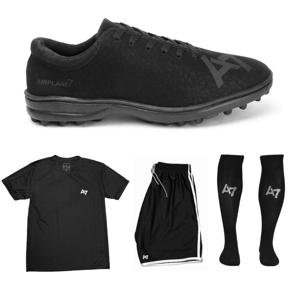 Chuteira-Society + Camiseta + Short + Meião