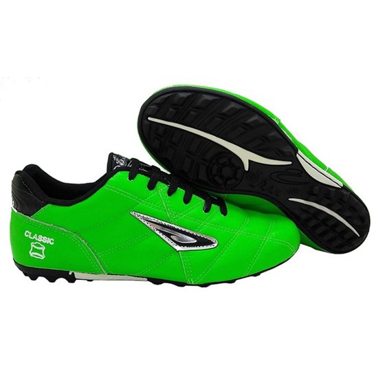 Chuteira Society Couro Diavolo Classic Masculina - Verde Menor preço em Chuteira Society Couro Diavolo Classic Masculina - Verde