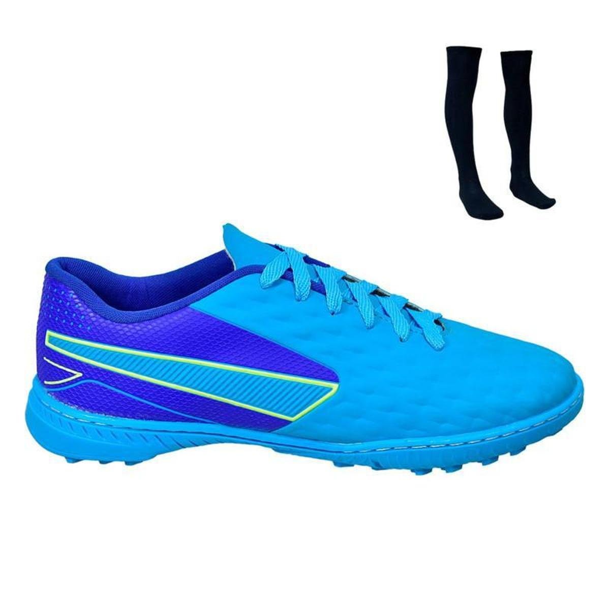 Chuteira Society Impactor Costurada Sosaite Gramado Sintético Novo + Meião Esportivo Menor preço em Chuteira Society Impactor Costurada Sosaite Gramado Sintético Novo + Meião Esportivo