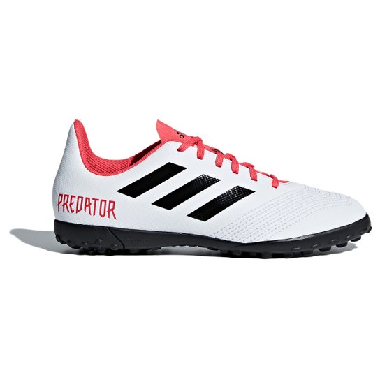 Chuteira Society Infantil Adidas Predator TF Branco+Preto