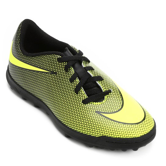 Chuteira Society Infantil Nike Bravata 2 TF - Amarelo e Preto Menor preço em Chuteira Society Infantil Nike Bravata 2 TF - Amarelo e Preto