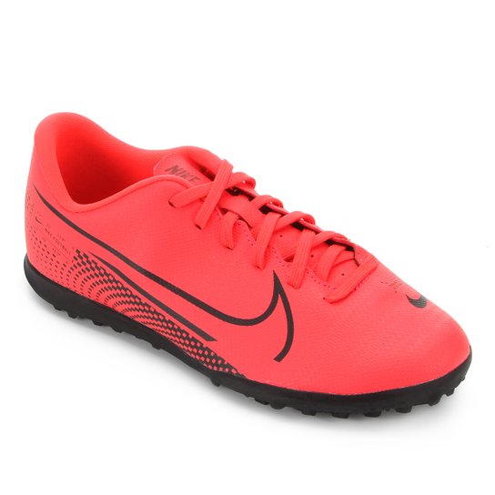 Chuteira Society Infantil Nike Mercurial Vapor 13 Club TF - Vermelho+Preto Menor preço em Chuteira Society Infantil Nike Mercurial Vapor 13 Club TF - Vermelho+Preto