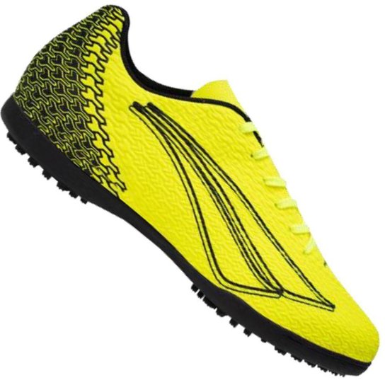 Chuteira Society Infantil Penalty Bravo XXII - Amarelo+Preto Menor preço em Chuteira Society Infantil Penalty Bravo XXII - Amarelo+Preto