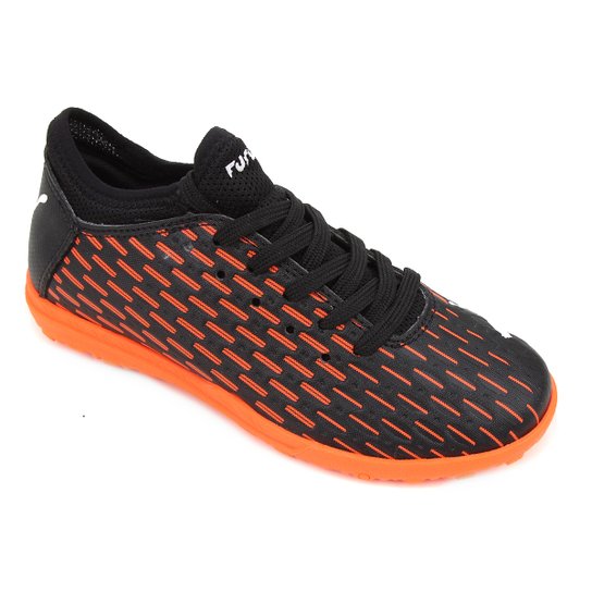 Chuteira Society Infantil Puma Future 6.4 Ps - Preto+Laranja Menor preço em Chuteira Society Infantil Puma Future 6.4 Ps - Preto+Laranja