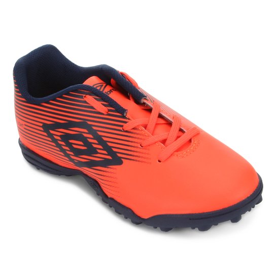 Chuteira Society Infantil Umbro F5 Light JR - Marinho+Coral Menor preço em Chuteira Society Infantil Umbro F5 Light JR - Marinho+Coral