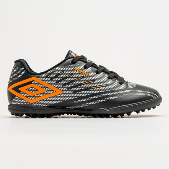 Chuteira Society Infantil Umbro Speed IV - Preto+Laranja Menor preço em Chuteira Society Infantil Umbro Speed IV - Preto+Laranja
