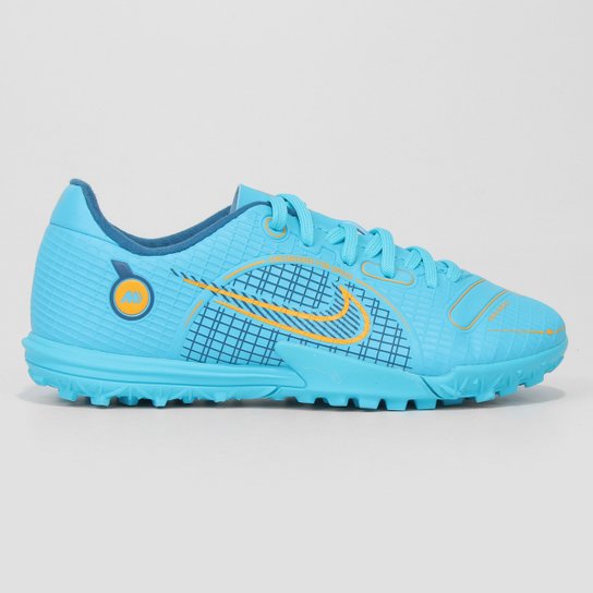 Menor preço em Chuteira Society Juvenil Nike Vapor 14 Academy - Azul+Laranja