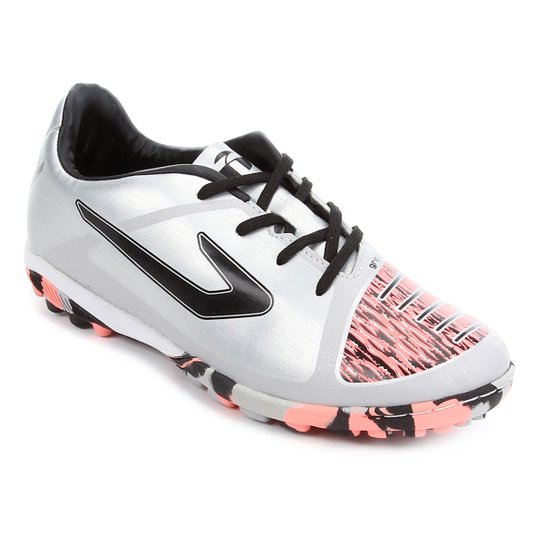 Chuteira Society Juvenil Topper Velocity Extreme - Prata+Preto Menor preço em Chuteira Society Juvenil Topper Velocity Extreme - Prata+Preto