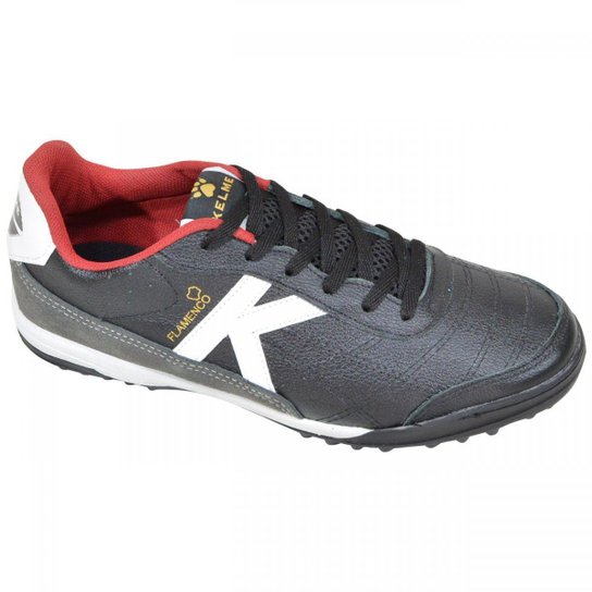 Chuteira Society Kelme Flamenco - Preto+Branco Menor preço em Chuteira Society Kelme Flamenco - Preto+Branco