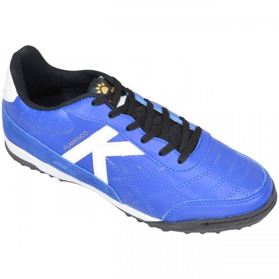Chuteira Society Kelme Flamenco - Azul Claro+Branco Menor preço em Chuteira Society Kelme Flamenco - Azul Claro+Branco