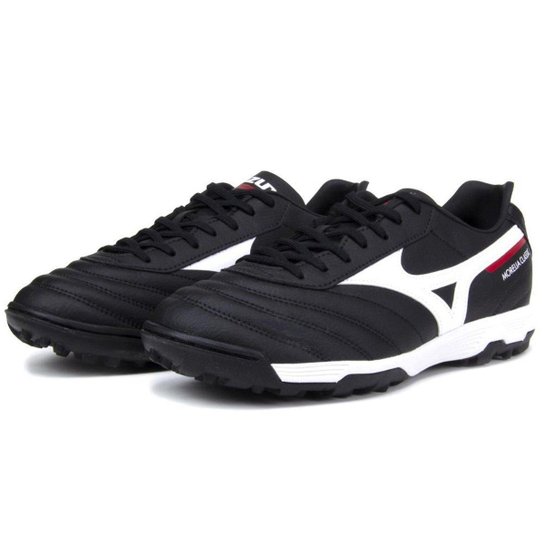 Chuteira Society Mizuno Morelia Classic Unissex Preto+Branco