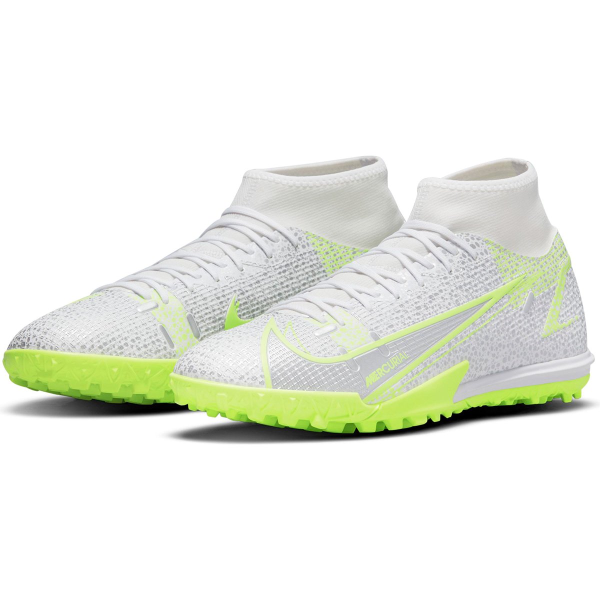Chuteira Society Nike Superfly Academy Branco+Verde Limão