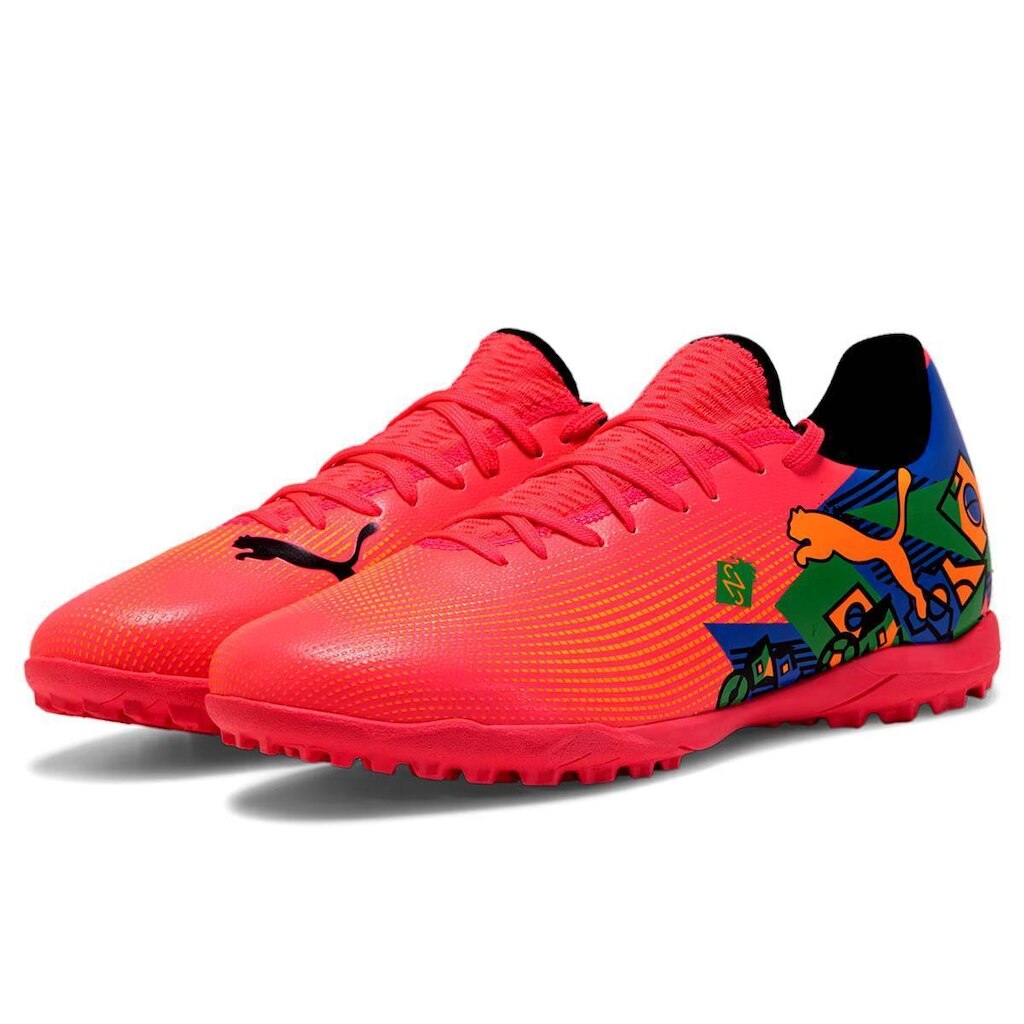 Chuteira Society Puma Future 7 Play Njr Tt Bd Laranja Sunset