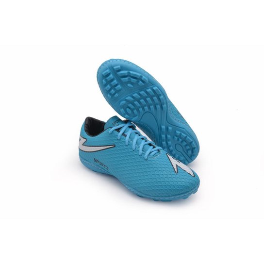Chuteira Society Sport'Z Futebol Grama Sintética Original Lançamento - Azul Menor preço em Chuteira Society Sport'Z Futebol Grama Sintética Original Lançamento - Azul