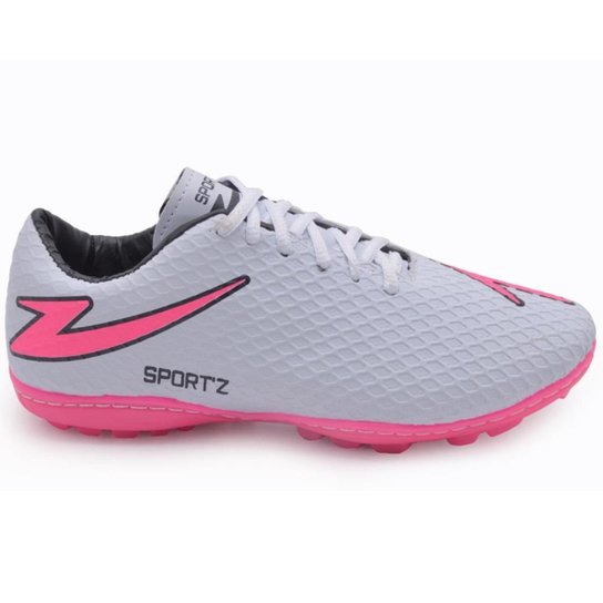 Chuteira Society Sport'Z Lançamento Toda Costurada Lançamento - Branco+Rosa Menor preço em Chuteira Society Sport'Z Lançamento Toda Costurada Lançamento - Branco+Rosa