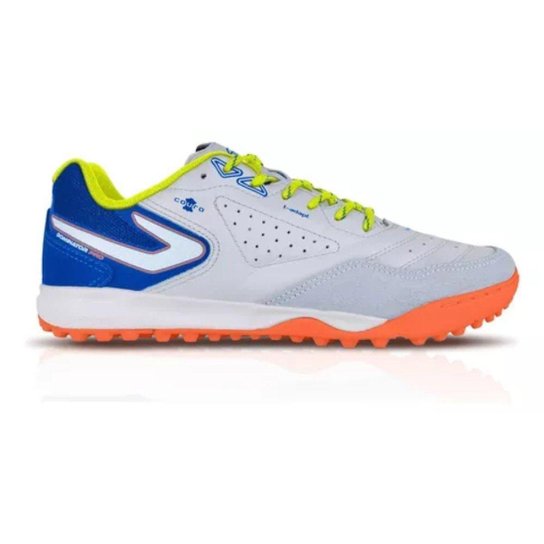Chuteira Society Topper Dominator Pro V - Branco/Azul