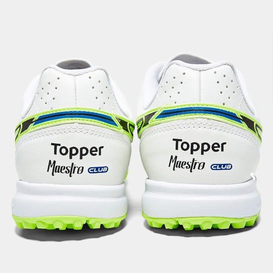 Chuteira Society Topper Maestro Club V - Branco/Verde