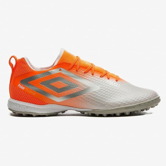 Chuteira Society Umbro Astro Polar Magma - Branco+Laranja Menor preço em Chuteira Society Umbro Astro Polar Magma - Branco+Laranja