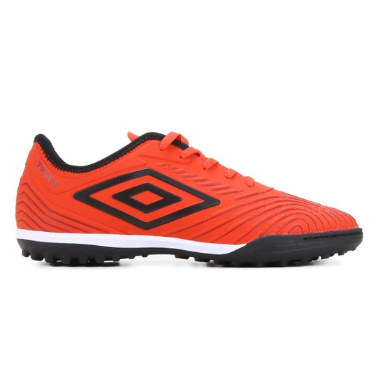 Chuteira Society Umbro Touch - Laranja+Preto Menor preço em Chuteira Society Umbro Touch - Laranja+Preto