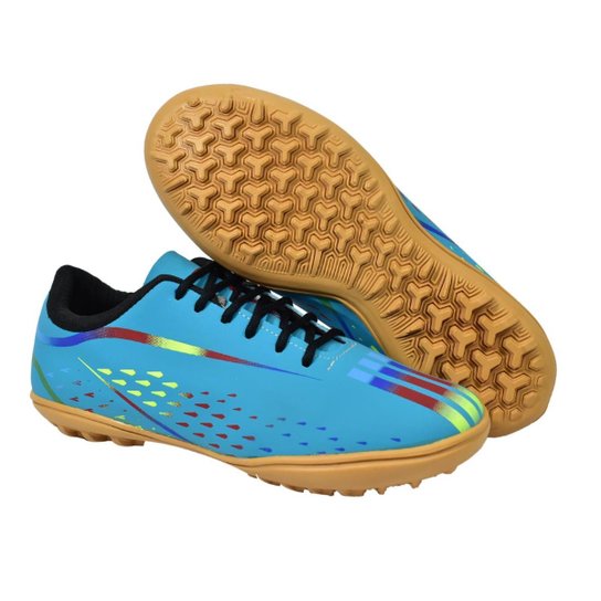 Chuteira Society Unissex Lançamento - Azul Turquesa Menor preço em Chuteira Society Unissex Lançamento - Azul Turquesa