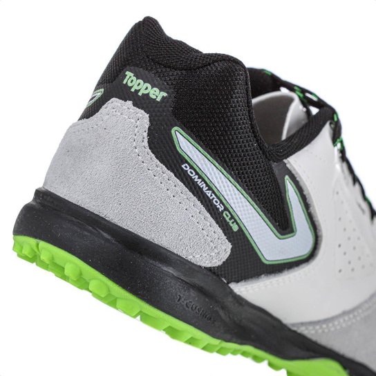 Chuteira Topper Society Dominator Club V Branco Preto e Verde - Masculino