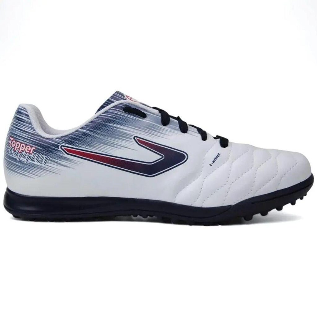 Chuteira Topper Society Flame Branco/Cinza