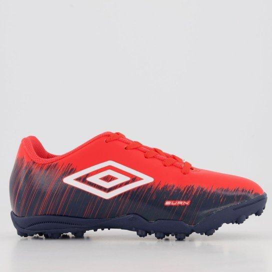 Chuteira Umbro Burn Society Juvenil Coral - Laranja Menor preço em Chuteira Umbro Burn Society Juvenil Coral - Laranja