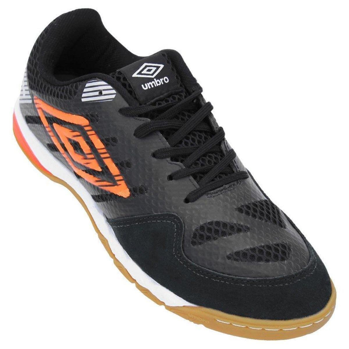 Chuteira Umbro Futsal Pro IV Preto e Laranja Netshoes
