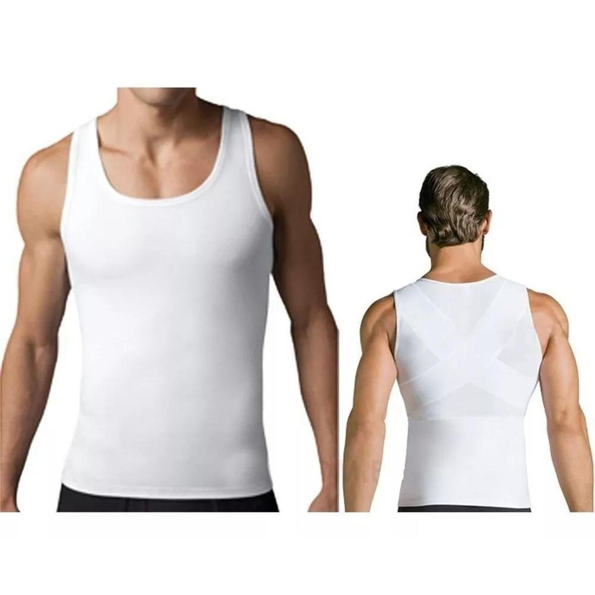 Cinta Modeladora Masculina Branca P - Enforce Fitness Menor preço em Cinta Modeladora Masculina Branca P - Enforce Fitness