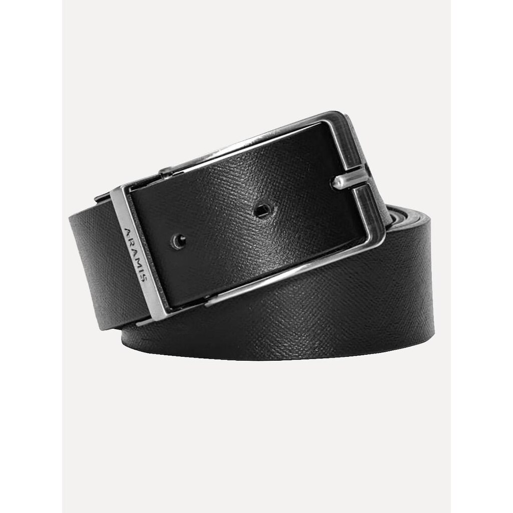 Cinto Aramis Masculino Dupla Face Couro Saffiano Sun Café / Preto