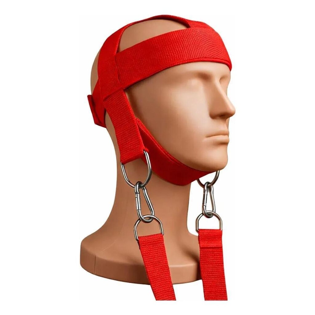 Cinto Fortalecimento De Pescoço Vermelho Com Alça De Nylon Profissional Academia