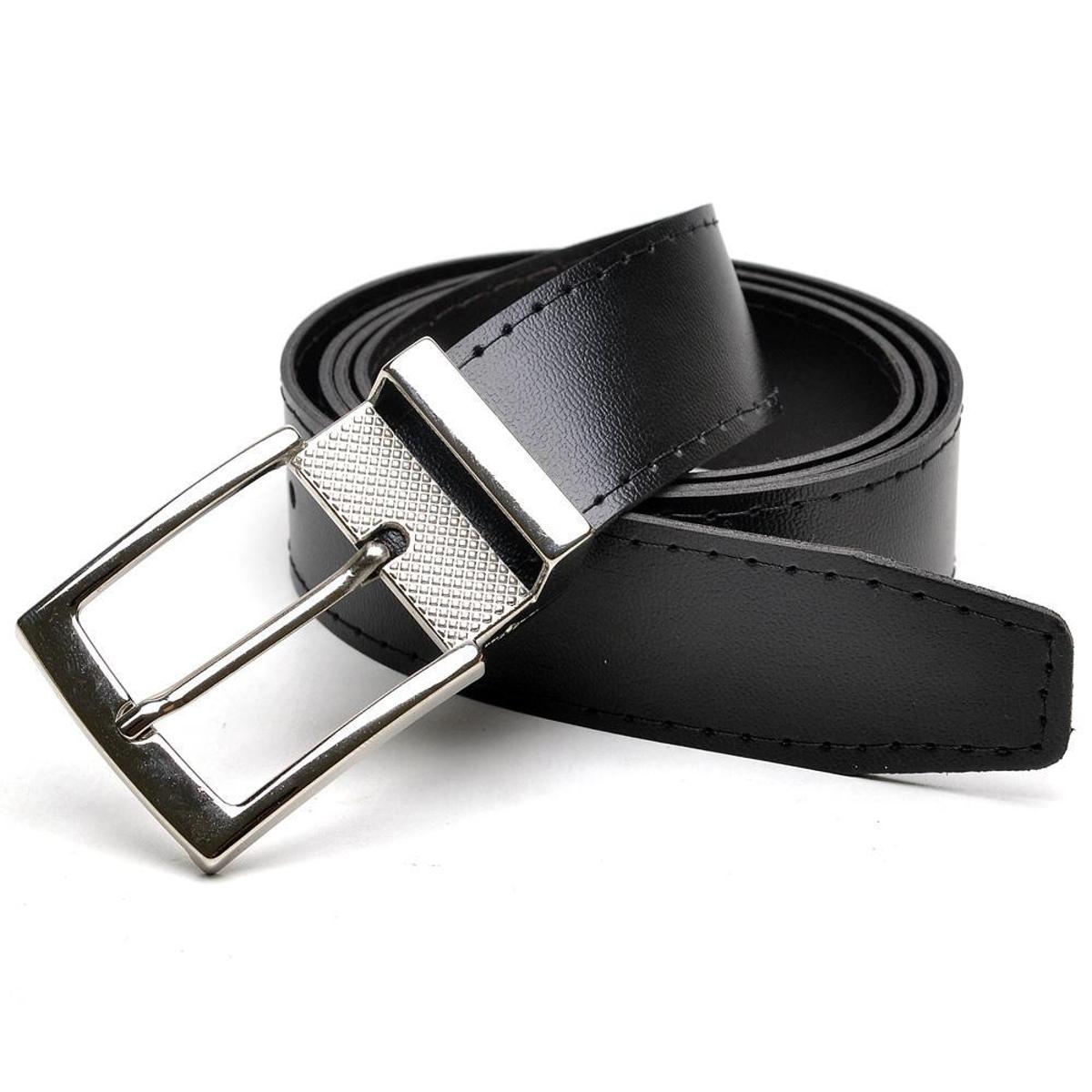 Cinto Social Dupla Face Liso Masculino Preto e Marrom Menor preço em Cinto Social Dupla Face Liso Masculino Preto e Marrom