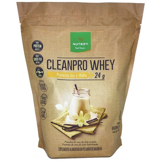 CleanPro Whey Protein Isolado Hidrolisado Clean Label Baunilha 900g - Nutrify Menor preço em CleanPro Whey Protein Isolado Hidrolisado Clean Label Baunilha 900g - Nutrify