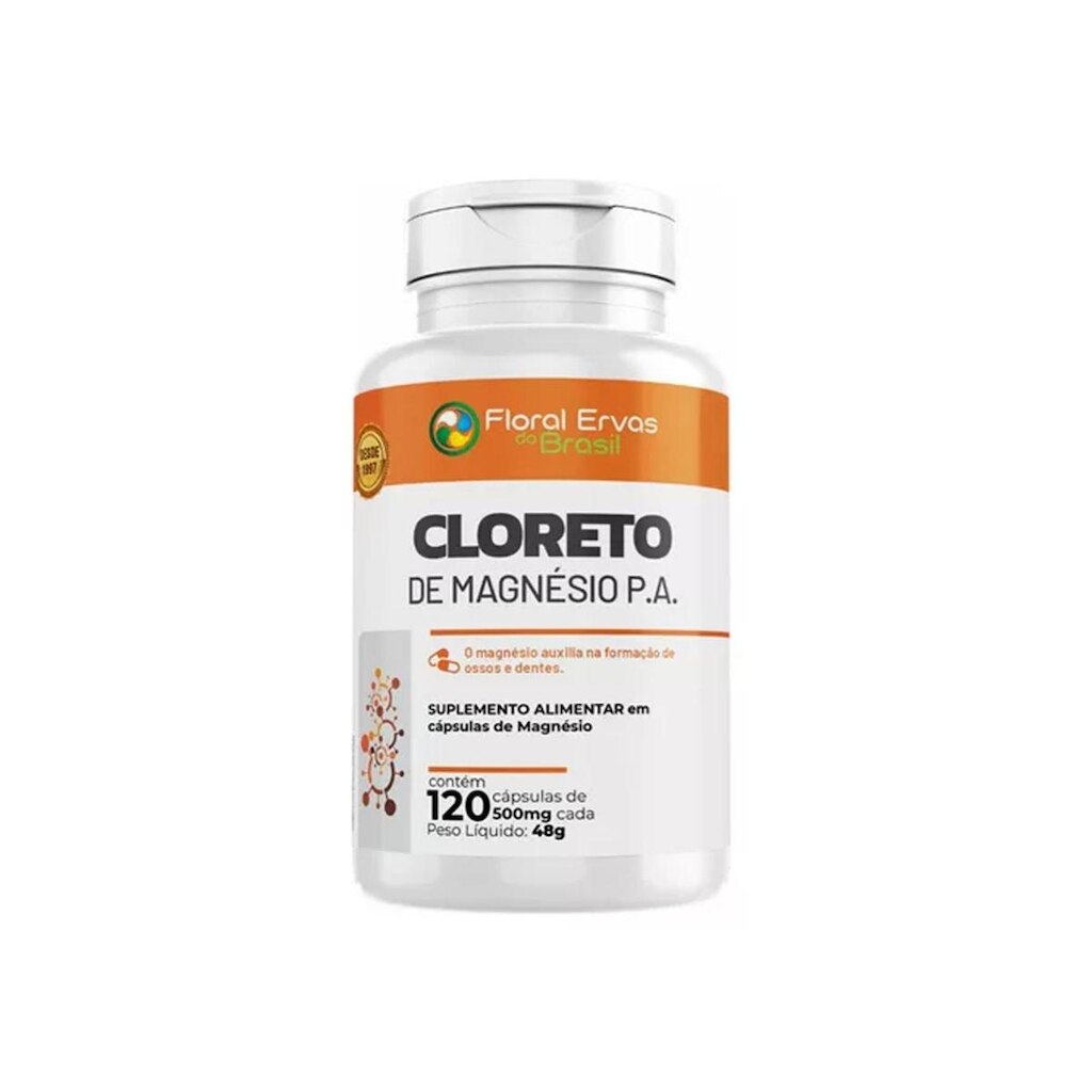 Cloreto de Magnésio P.A 120 cápsulas Floral Ervas do Brasil