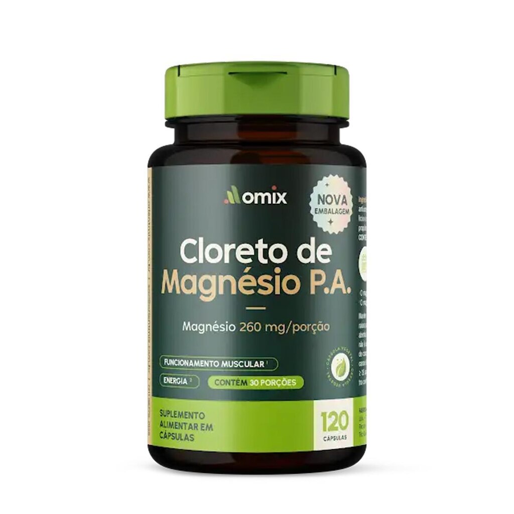 Cloreto de Magnésio P.A. - 120 Cápsulas - Omix