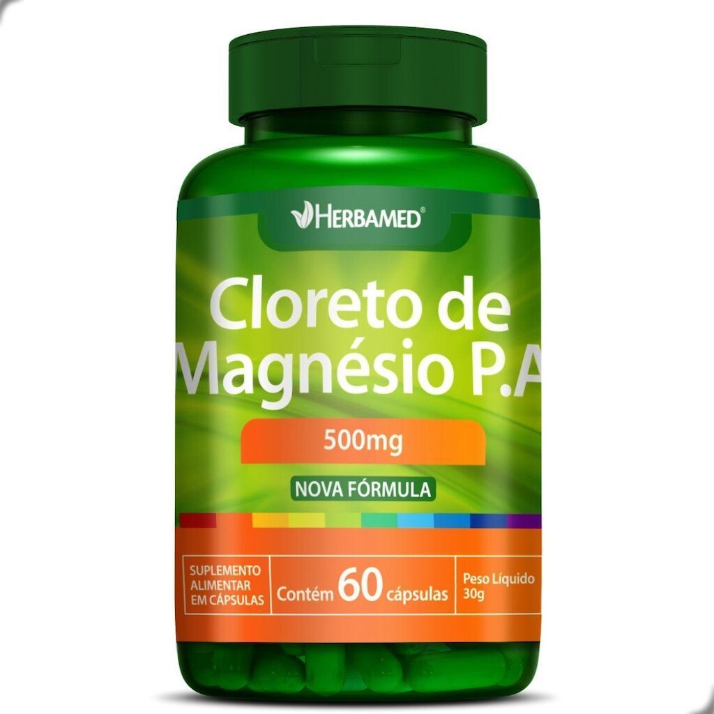 Cloreto de Magnesio P.A. 500mg 60 Capsulas Herbamed