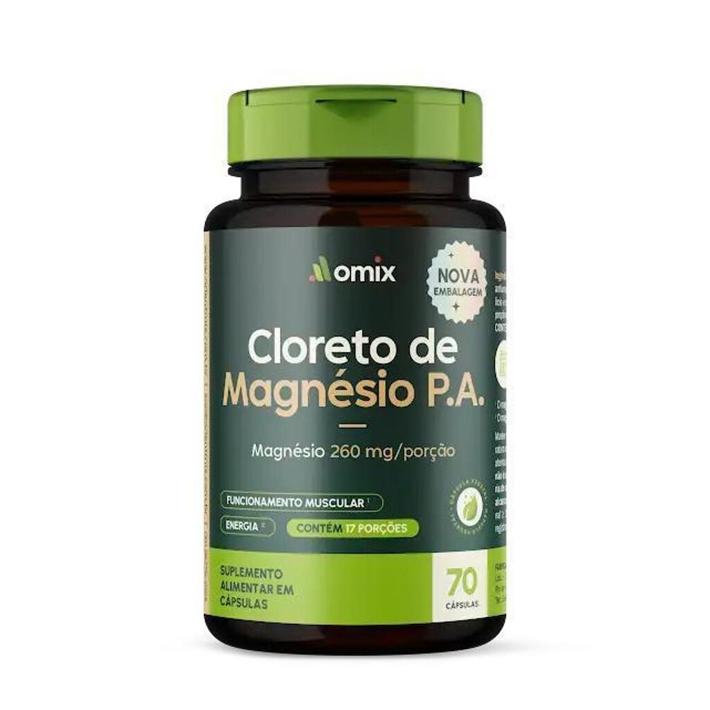 Cloreto de Magnésio P.A. - 70 Cápsulas - Omix