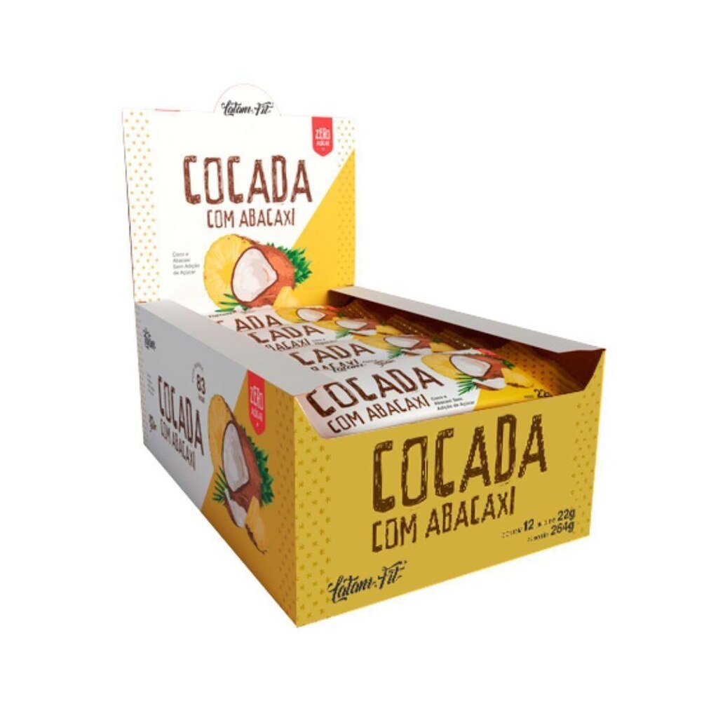 Cocada Cremosa Zero Açúcar Com Abacaxi - 12 Unidades