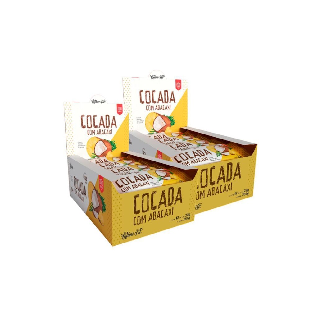 Cocada Cremosa Zero Acucar Com Abacaxi Latam Fit 24 Unidades