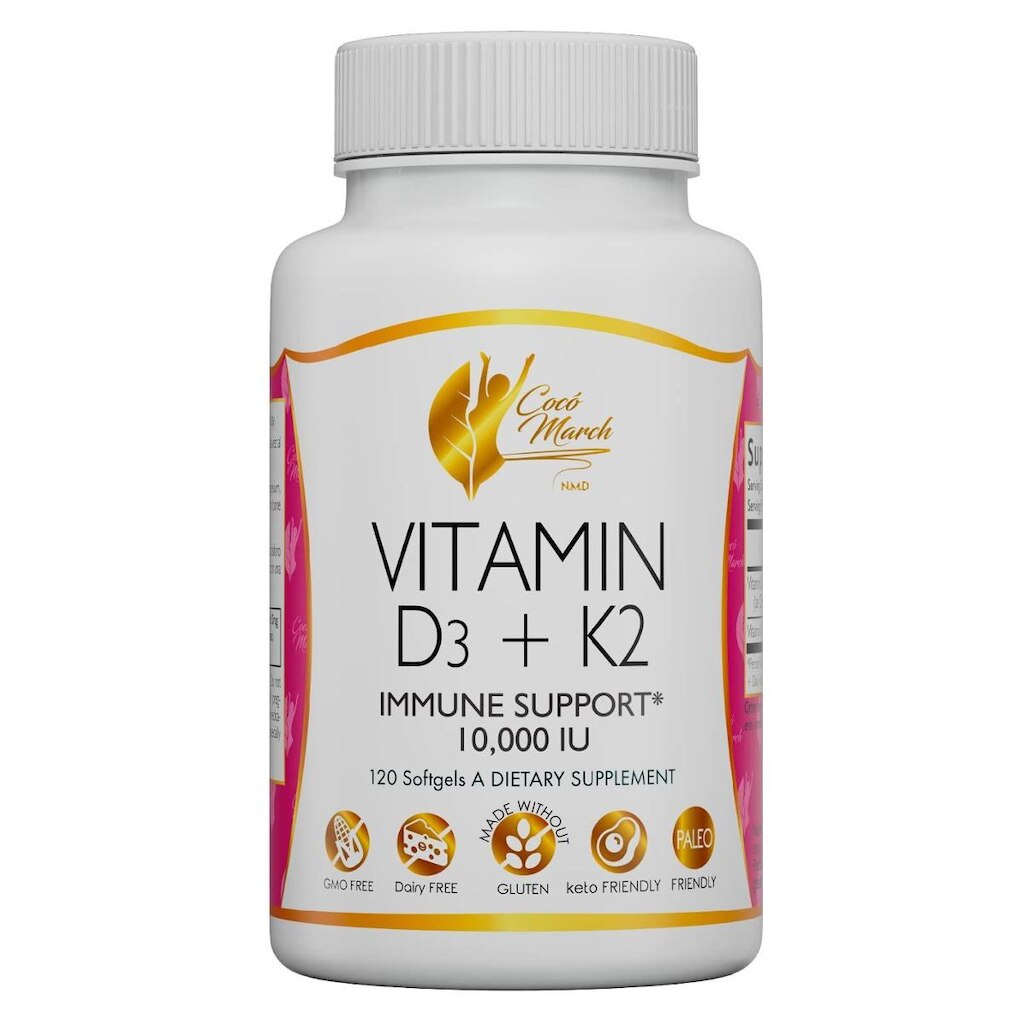 Coco March Vitamina D3+K2 10.000 UI - Fornecimento de 4 mese