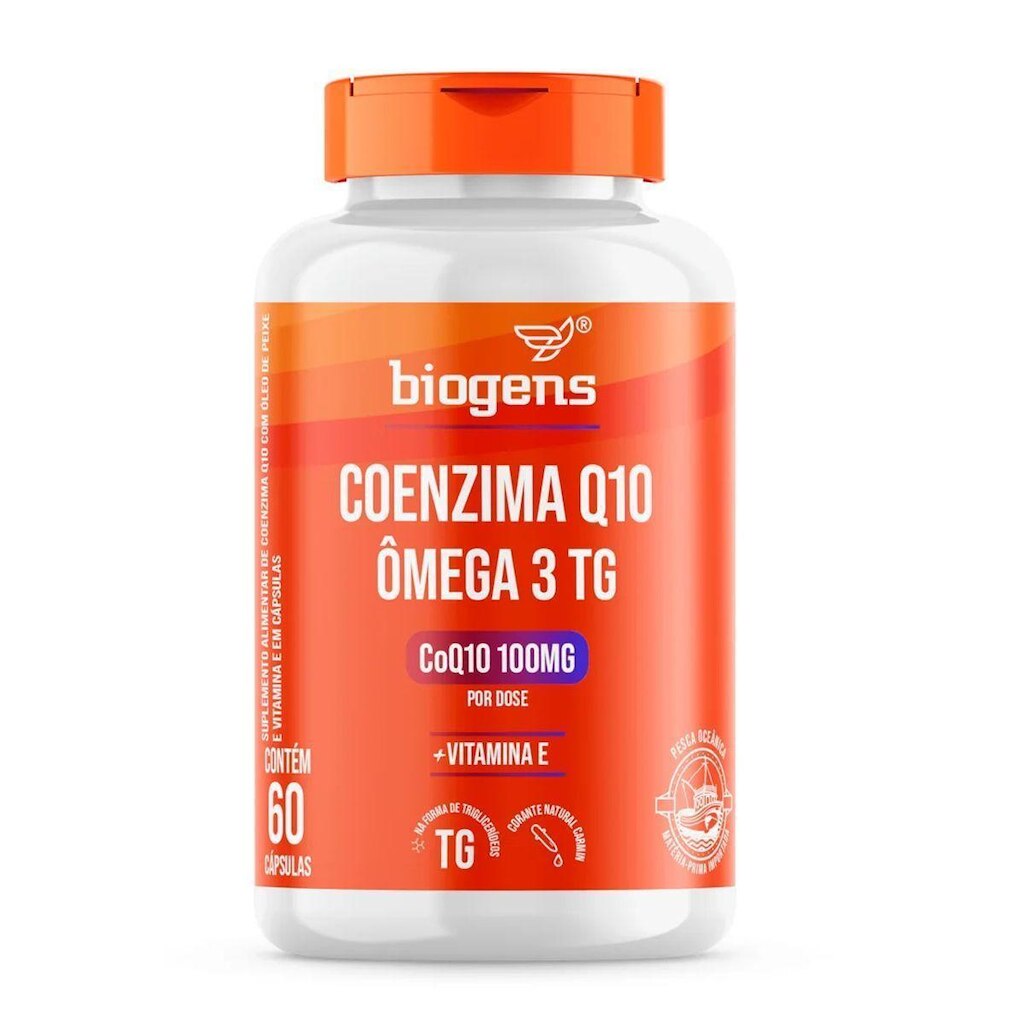 Coenzima Q10 100mg + Ômega 3 Vitamina E - 60 Cápsulas - Bigens