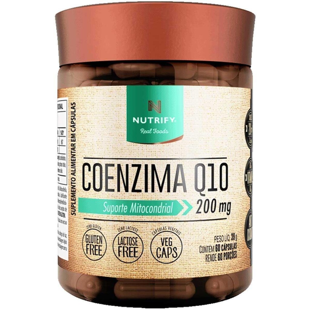 Coenzima Q10 200mg com 60 cápsulas Nutrify 200mg de CoQ10