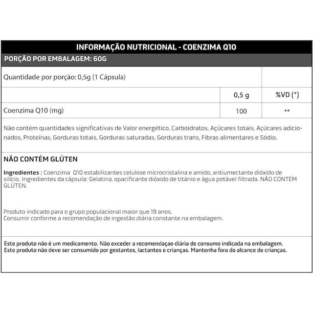 Coenzima Q10 - 60 Cápsulas 100mg - Soldiers Nutrition