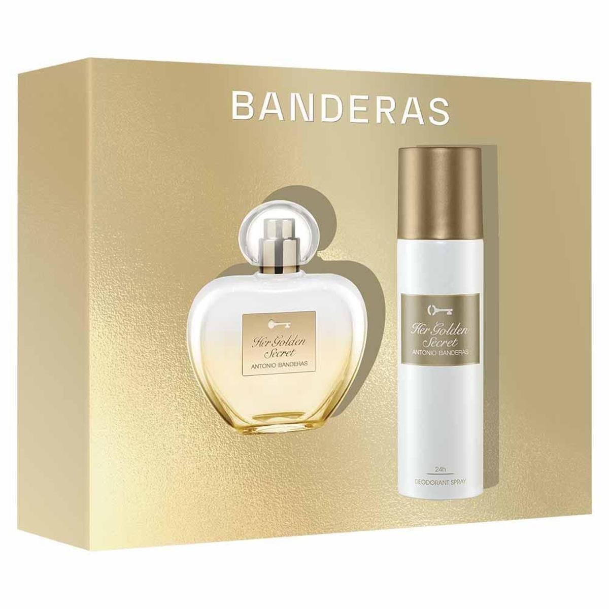 Coffret Banderas Her Golden Secret Kit - Perfume Feminino + Desodorante Spray Kit Menor preço em Coffret Banderas Her Golden Secret Kit - Perfume Feminino + Desodorante Spray Kit